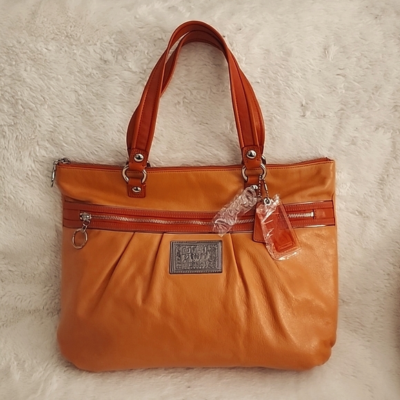 Coach Handbags - Coach Y2K Orange Poppy Shoulder Tote Bag